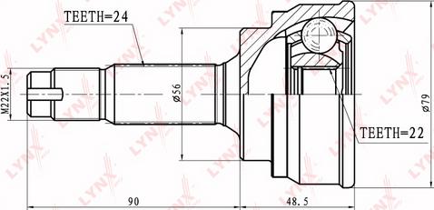 LYNXauto CO-7534 - Шарнирный комплект, ШРУС, приводной вал autospares.lv