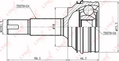 LYNXauto CO-7535 - Шарнирный комплект, ШРУС, приводной вал autospares.lv