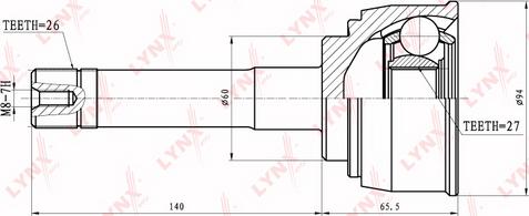 LYNXauto CO-7533 - Шарнирный комплект, ШРУС, приводной вал autospares.lv