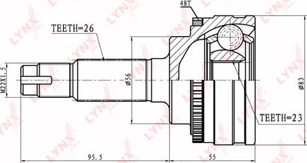 LYNXauto CO-7521A - Шарнирный комплект, ШРУС, приводной вал autospares.lv