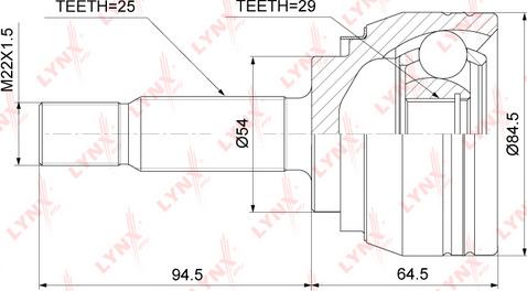 LYNXauto CO-7801 - Шарнирный комплект, ШРУС, приводной вал autospares.lv