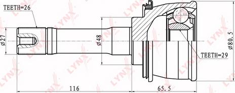 LYNXauto CO-7301 - Шарнирный комплект, ШРУС, приводной вал autospares.lv