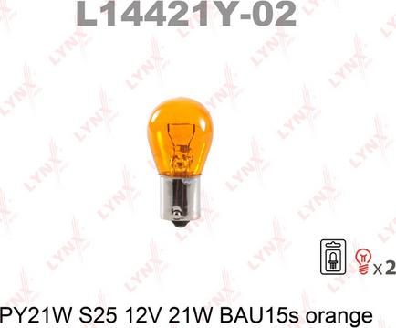 LYNXauto L14421Y-02 - Лампа накаливания autospares.lv
