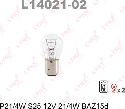 LYNXauto L14021-02 - Лампа накаливания autospares.lv