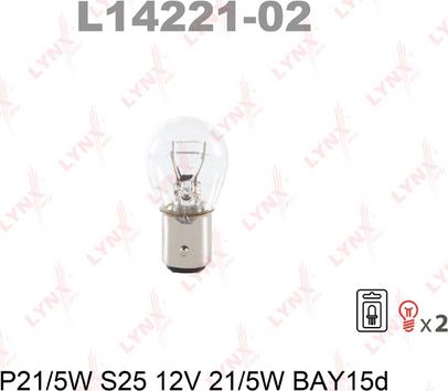 LYNXauto L14221-02 - Лампа накаливания autospares.lv