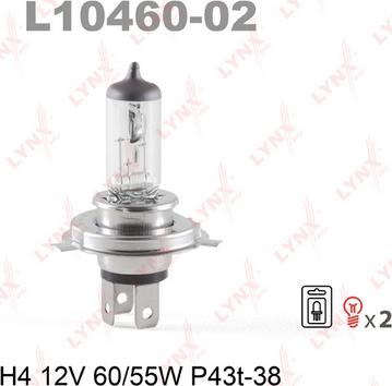 LYNXauto L10460-02 - Лампа накаливания, фара дальнего света autospares.lv