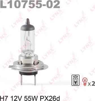LYNXauto L10755-02 - Лампа накаливания, фара дальнего света autospares.lv