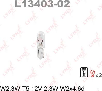LYNXauto L13403-02 - Лампа накаливания autospares.lv