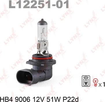 LYNXauto L12251-01 - Лампа накаливания, фара дальнего света autospares.lv