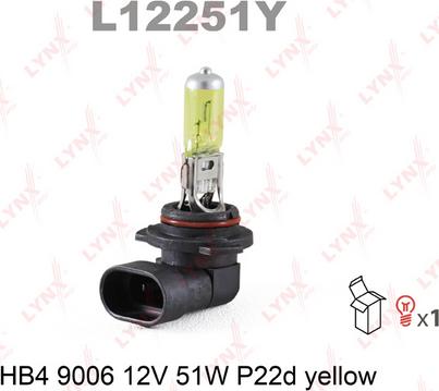 LYNXauto L12251Y - Лампа накаливания, противотуманная фара autospares.lv