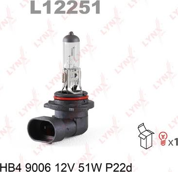 LYNXauto L12251 - Лампа накаливания, фара дальнего света autospares.lv