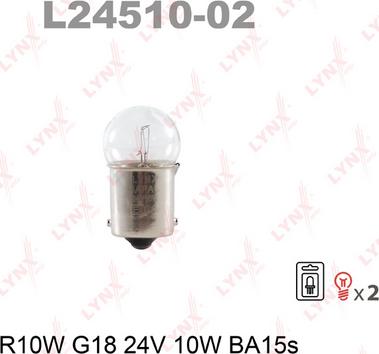 LYNXauto L24510-02 - Лампа накаливания autospares.lv