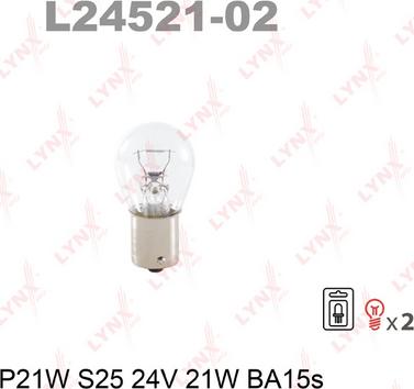 LYNXauto L24521-02 - Лампа накаливания autospares.lv