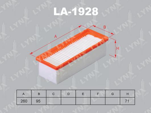 LYNXauto LA-1928 - Воздушный фильтр, двигатель autospares.lv