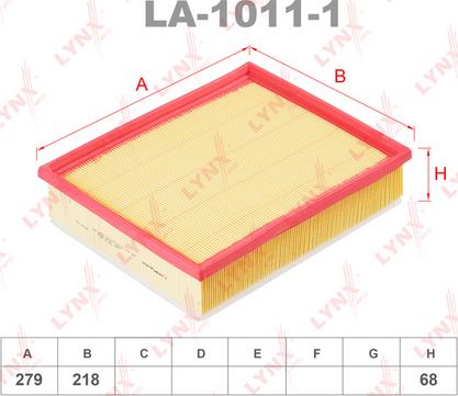 LYNXauto LA-1011-1 - Воздушный фильтр, двигатель autospares.lv