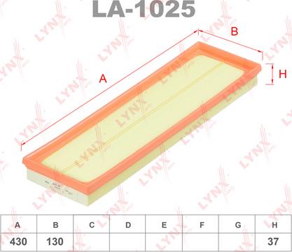 LYNXauto LA-1025 - Воздушный фильтр, двигатель autospares.lv