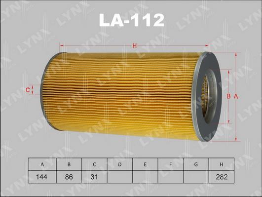 LYNXauto LA-112 - Воздушный фильтр, двигатель autospares.lv