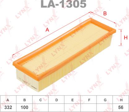 LYNXauto LA-1305 - Воздушный фильтр, двигатель autospares.lv