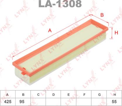 LYNXauto LA-1308 - Воздушный фильтр, двигатель autospares.lv