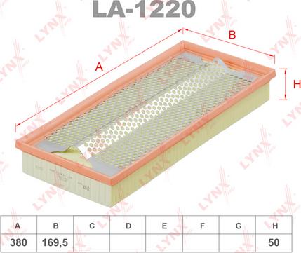 LYNXauto LA-1220 - Воздушный фильтр, двигатель autospares.lv