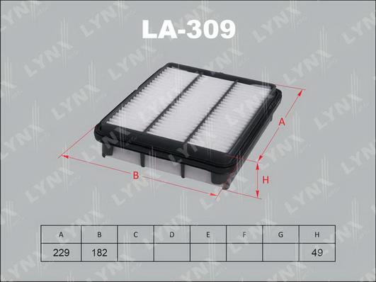 LYNXauto LA-309 - Воздушный фильтр, двигатель autospares.lv