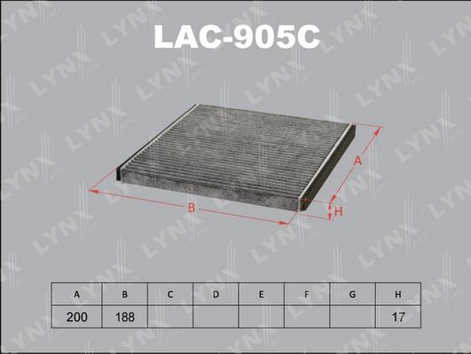 LYNXauto LAC-905C - Фильтр воздуха в салоне autospares.lv