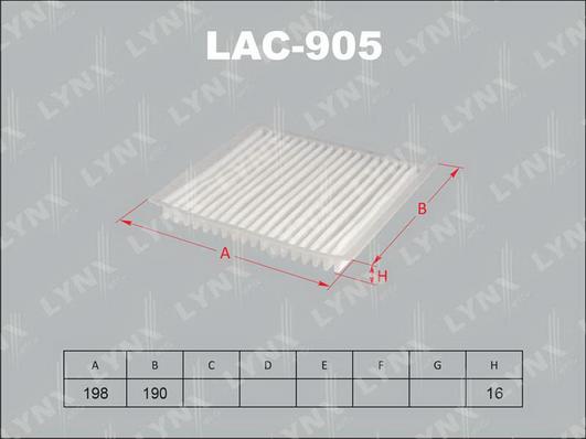LYNXauto LAC-905 - Фильтр воздуха в салоне autospares.lv