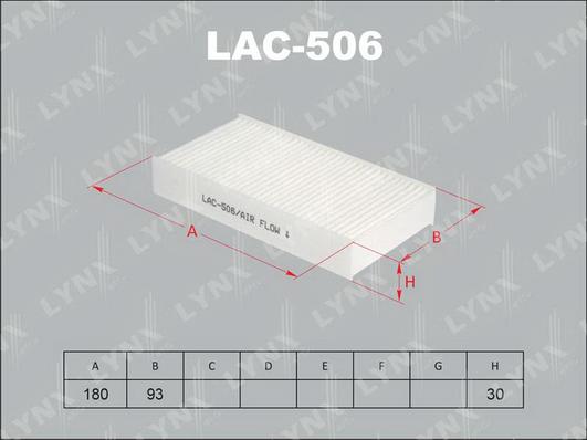 LYNXauto LAC-506 - Фильтр воздуха в салоне autospares.lv