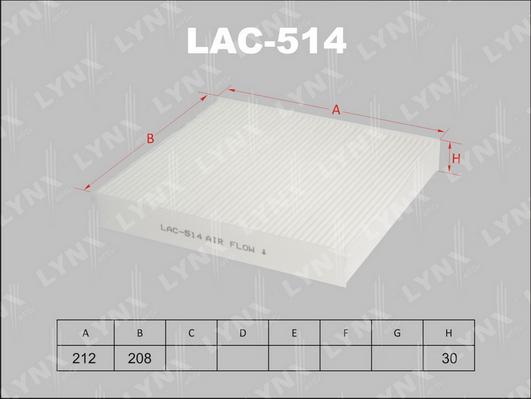 LYNXauto LAC-514 - Фильтр воздуха в салоне autospares.lv