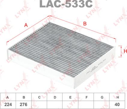 LYNXauto LAC-533C - Фильтр воздуха в салоне autospares.lv