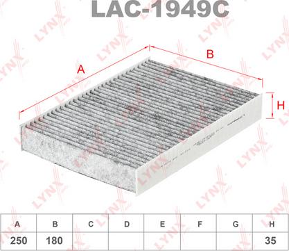 LYNXauto LAC-1949C - Фильтр воздуха в салоне autospares.lv