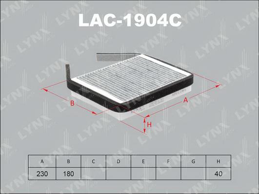 LYNXauto LAC-1904C - Фильтр воздуха в салоне autospares.lv