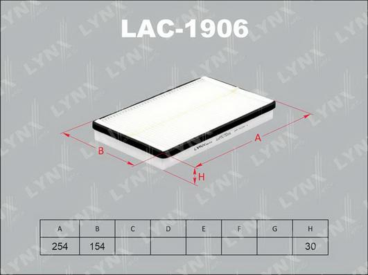 LYNXauto LAC-1906 - Фильтр воздуха в салоне autospares.lv