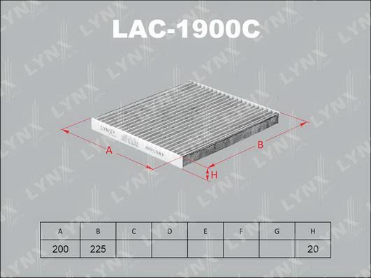 LYNXauto LAC-1900C - Фильтр воздуха в салоне autospares.lv