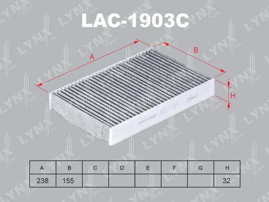 LYNXauto LAC-1903C - Фильтр воздуха в салоне autospares.lv