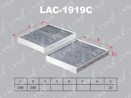 LYNXauto LAC-1919C - Фильтр воздуха в салоне autospares.lv