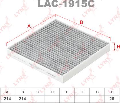 LYNXauto LAC-1915C - Фильтр воздуха в салоне autospares.lv