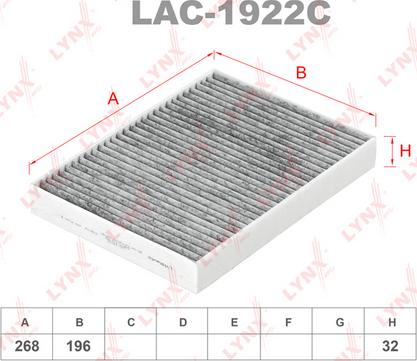 LYNXauto LAC-1922C - Фильтр воздуха в салоне autospares.lv