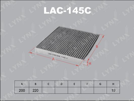 LYNXauto LAC-145C - Фильтр воздуха в салоне autospares.lv