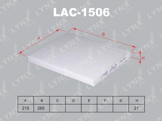 LYNXauto LAC-1506 - Фильтр воздуха в салоне autospares.lv