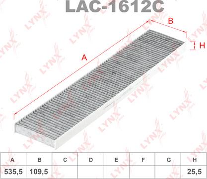 LYNXauto LAC-1612C - Фильтр воздуха в салоне autospares.lv