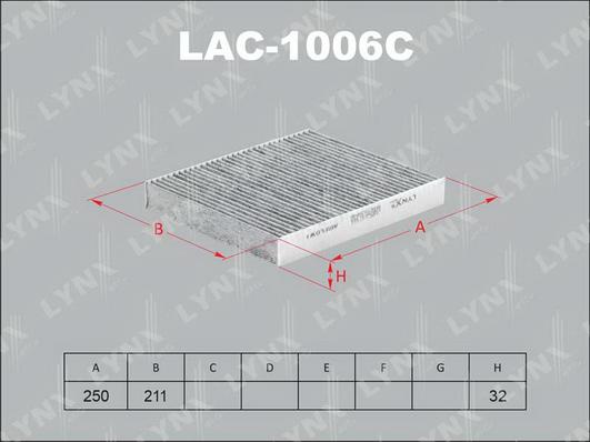 LYNXauto LAC-1006C - Фильтр воздуха в салоне autospares.lv