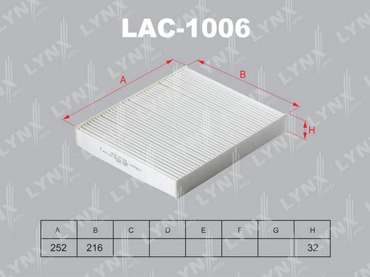 LYNXauto LAC-1006 - Фильтр воздуха в салоне autospares.lv