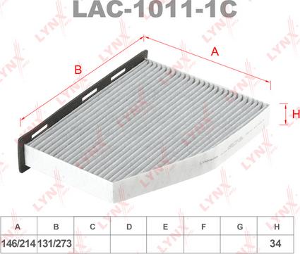 LYNXauto LAC-1011-1C - Фильтр воздуха в салоне autospares.lv