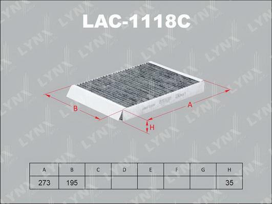 LYNXauto LAC-1118C - Фильтр воздуха в салоне autospares.lv