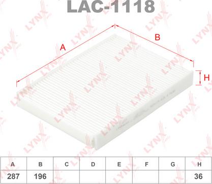 LYNXauto LAC-1118 - Фильтр воздуха в салоне autospares.lv