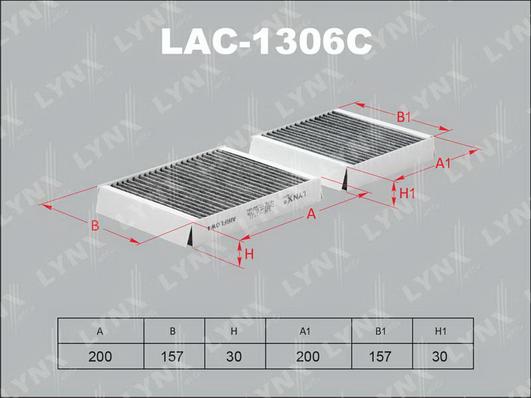 LYNXauto LAC-1306C - Фильтр воздуха в салоне autospares.lv