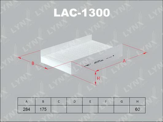 LYNXauto LAC-1300 - Фильтр воздуха в салоне autospares.lv
