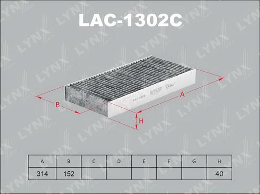 LYNXauto LAC-1302C - Фильтр воздуха в салоне autospares.lv