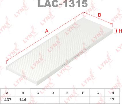 LYNXauto LAC-1315 - Фильтр воздуха в салоне autospares.lv